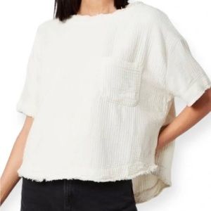 We The Free Size XS Sunny Road Gauze Super Soft Tee Cream 100% Cotton Casual